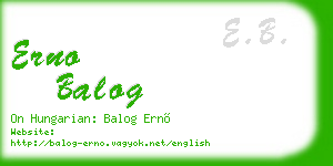 erno balog business card